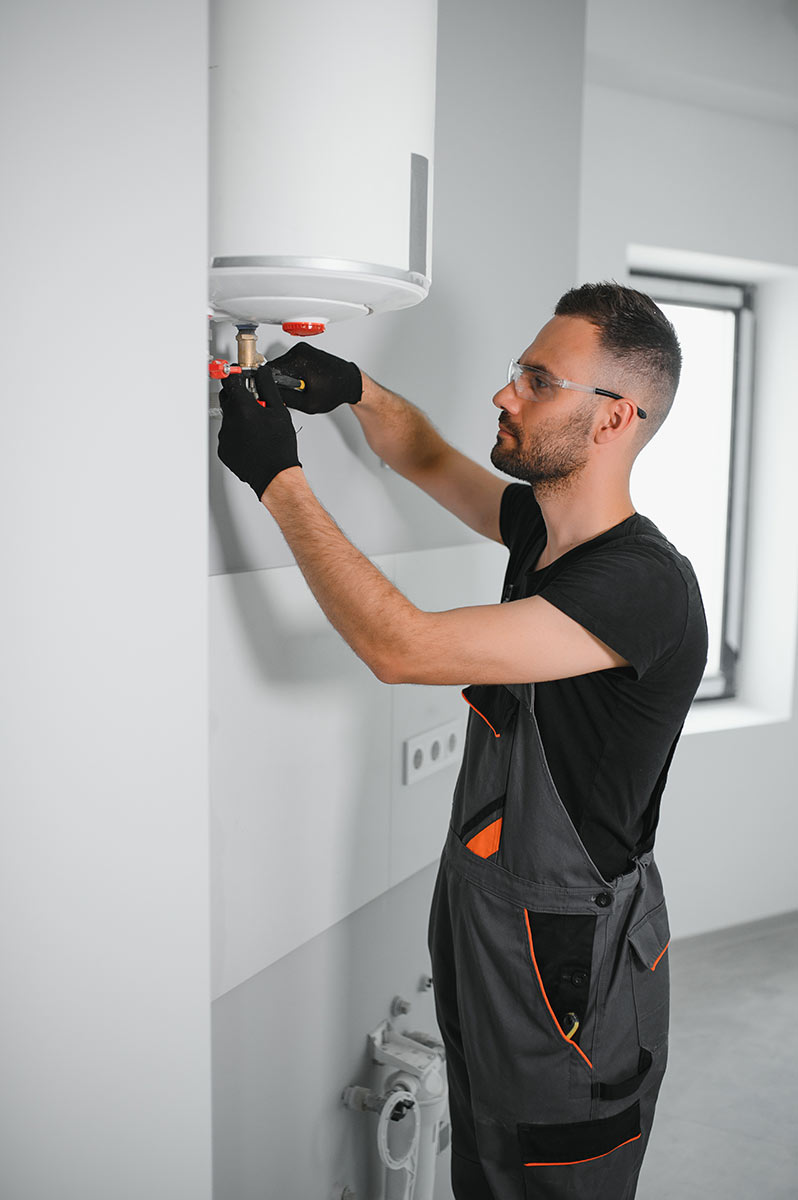Central heating and hot water system installation